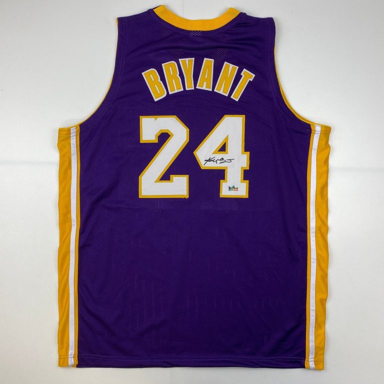 Facsimile Autographed Kobe Bryant #24 Los Angeles LA Purple Jersey Size XL