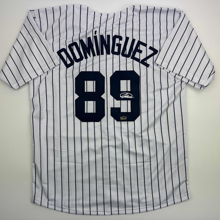 Facsimile Autographed Jasson Dominguez New York Pinstripe Auto Jersey XL