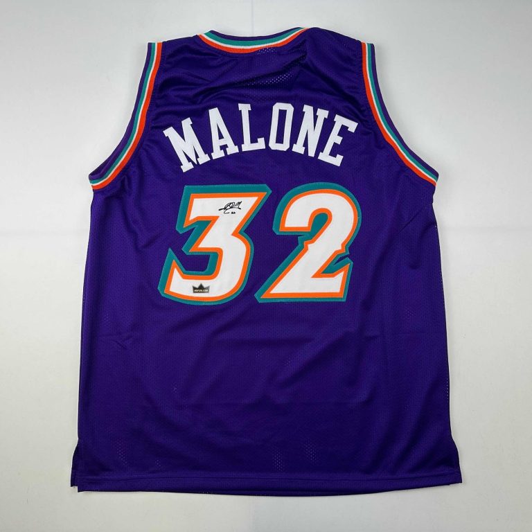 Facsimile Autographed Karl Malone Utah Jazz Jersey Men's XL
