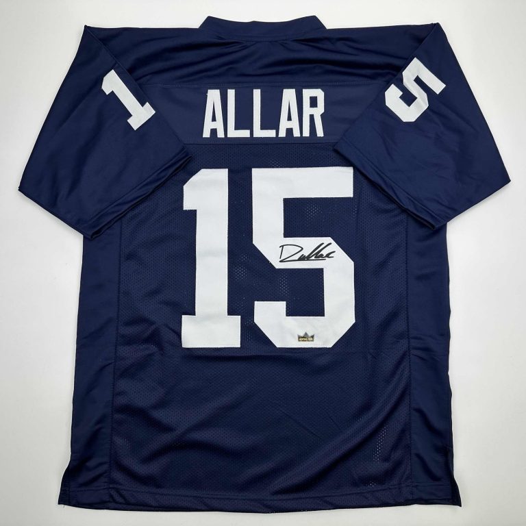 Facsimile Autographed Drew Allar Penn State Blue Jersey Size Men's XL