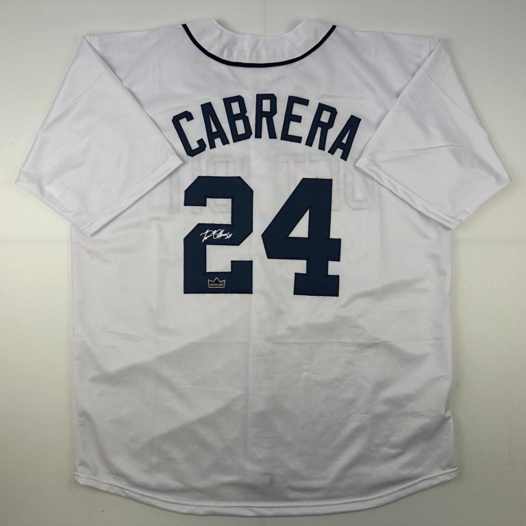 Facsimile Autographed Miguel Cabrera Detroit White Auto Jersey Men's XL
