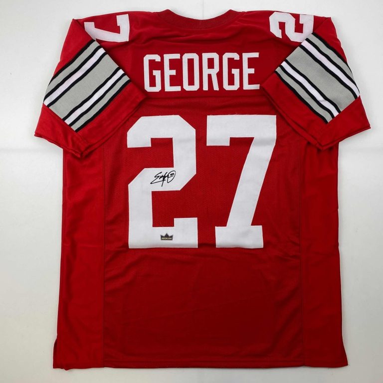 Facsimile Autographed Eddie George Ohio State Red Jersey Size Men's XL