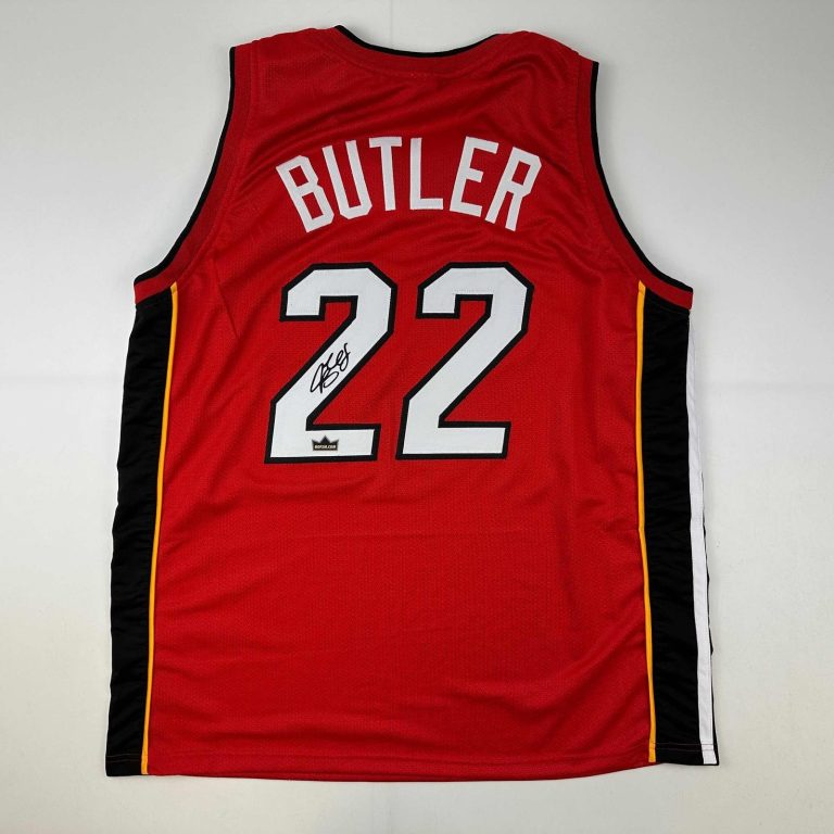 Facsimile Autographed Jimmy Butler Miami Red Reprint Jersey Size Men's XL