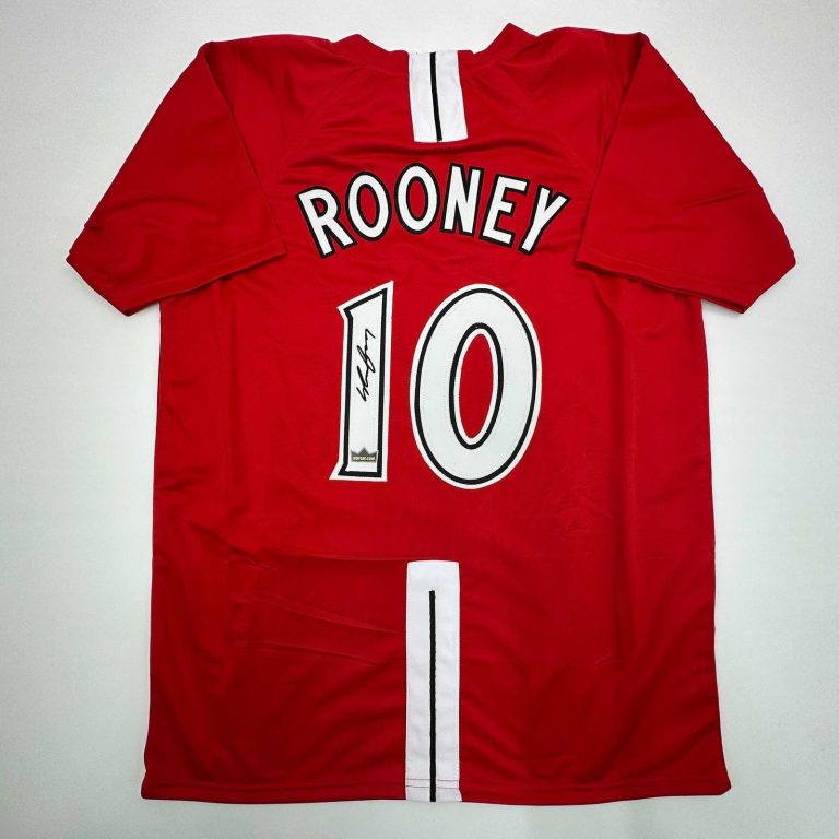 Facsimile Autographed Wayne Rooney Manchester United Red Jersey Men's XL