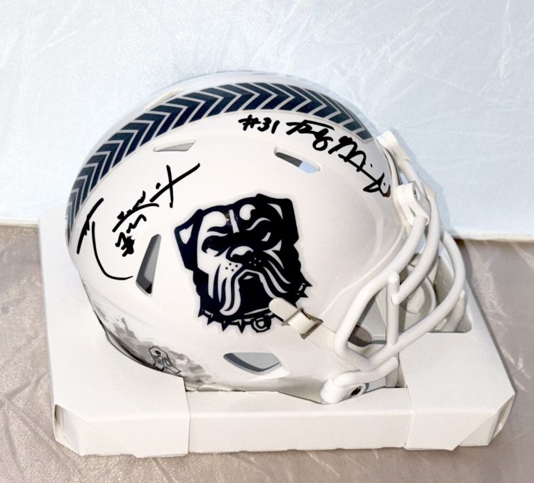 Hanford Dixon & Frank Minnifield signed Cleveland Browns STS mini helmet GT COA