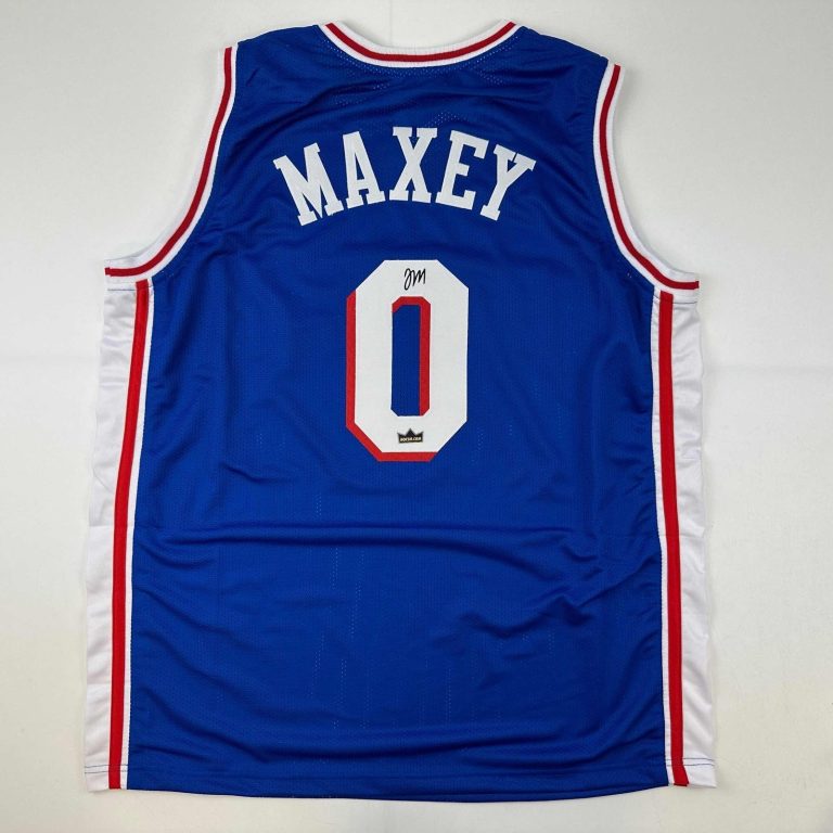 Facsimile Autographed Tyrese Maxey Philadelphia Blue Jersey Size Mens XL