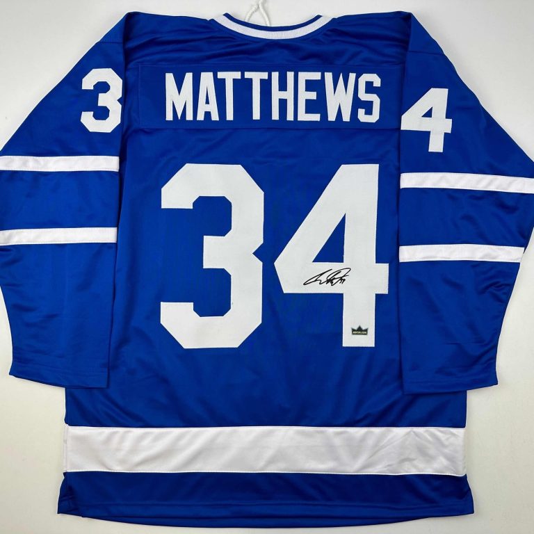 Facsimile Autographed Auston Matthews Toronto Blue Auto Jersey Men's XL