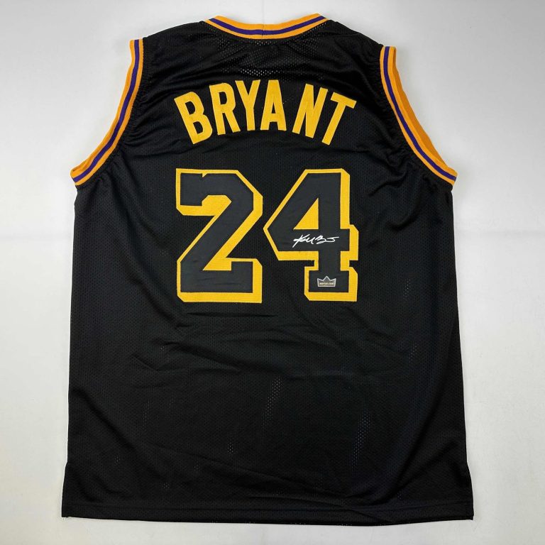 Facsimile Autographed Kobe Bryant #24 Black Mamba Los Angeles Jersey XL