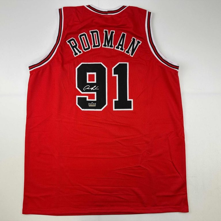 Facsimile Autographed Dennis Rodman Chicago Red Jersey Size Men's XL
