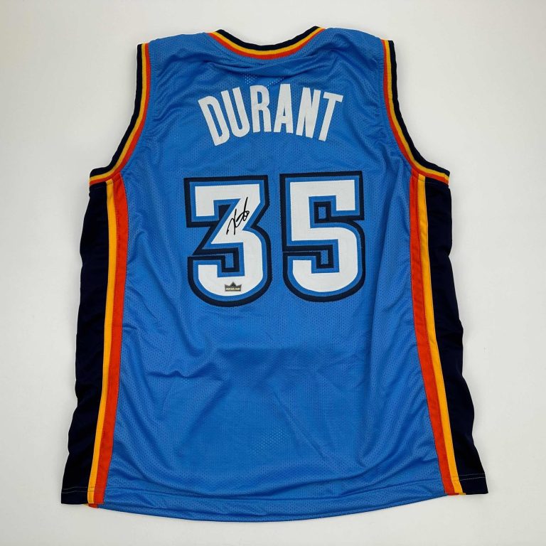 Facsimile Autographed Kevin Durant Oklahoma City Blue Jersey Men's XL