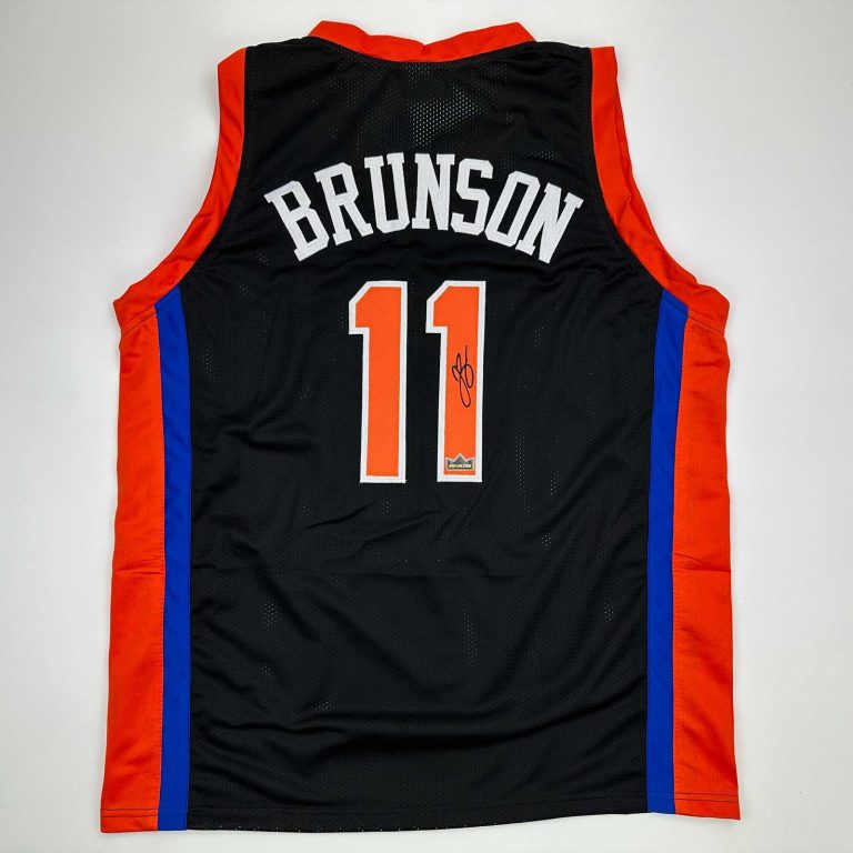 Facsimile Autographed Jalen Brunson New York Black Jersey Size Men's XL
