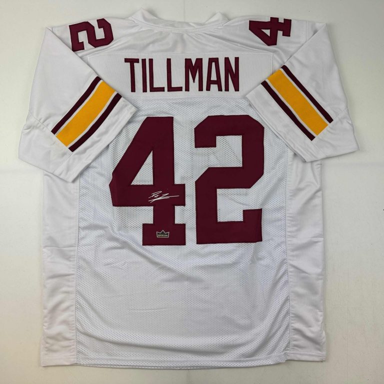 Facsimile Autographed Pat Tillman Arizona State White Jersey Men's XL