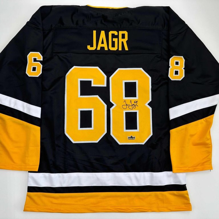 Facsimile Autographed Jaromir Jagr Pittsburgh Black Jersey Size Men's XL