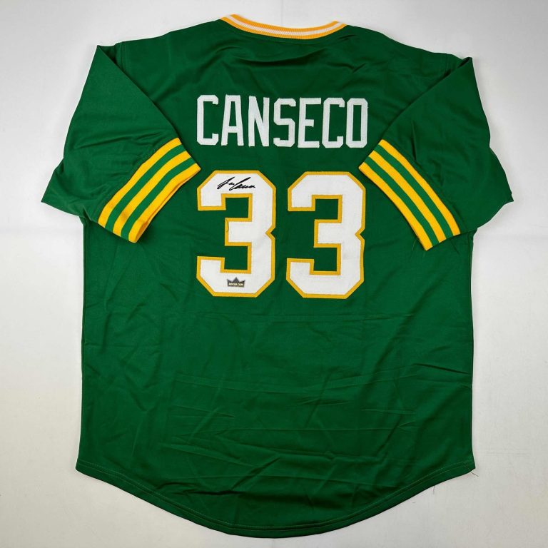 Facsimile Autographed Jose Canseco Oakland Green Jersey Size Men's XL