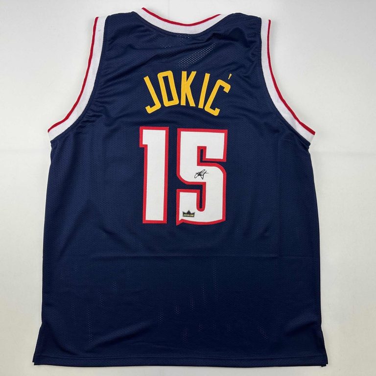 Facsimile Autographed Nikola Jokic Denver Blue Jersey Mens XL