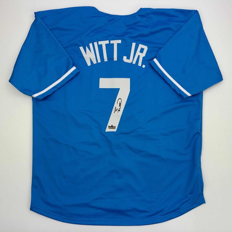 Facsimile Autographed Bobby Witt Jr Kansas City Blue Jersey Size Mens XL