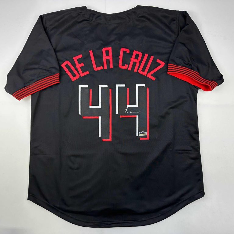 Facsimile Autographed Elly De La Cruz Cincinnati Black Jersey Men's XL