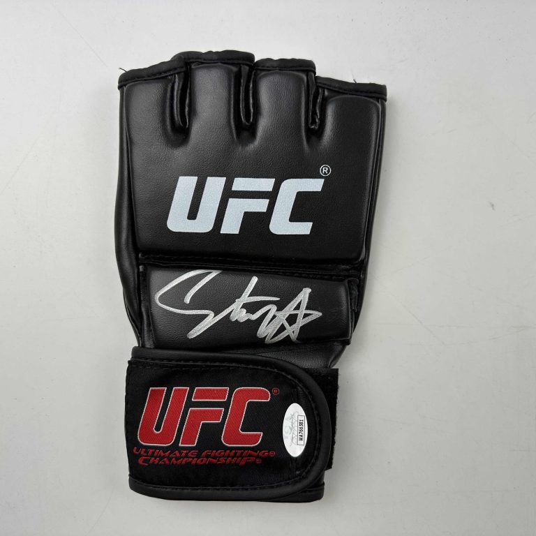 Autographed/Signed Israel Izzy Adesanya Black UFC Glove Fighting JSA COA