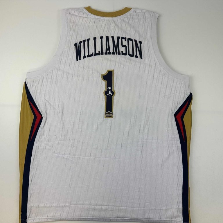 Facsimile Autographed Zion Williamson New Orleans White Jersey Men's XL