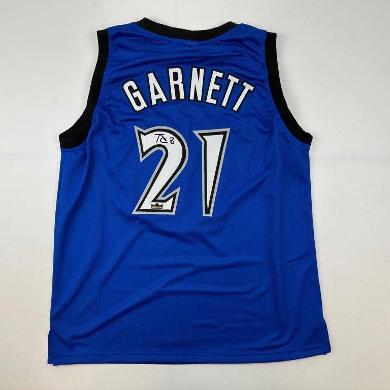 Facsimile Autographed Kevin Garnett Minnesota Blue Auto Jersey Men's XL