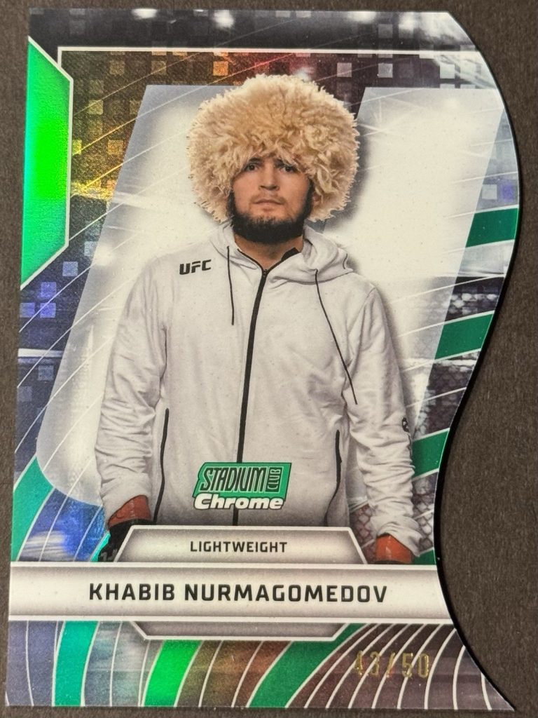 2026 Topps Stadium Club Chrome Khabib Nurmagomedov Green /50 Triumvirates TV-31