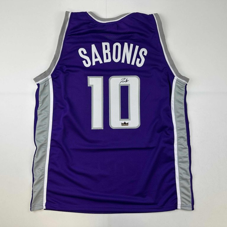 Facsimile Autographed Domantas Sabonis Sacramento Purple Jersey Men's XL