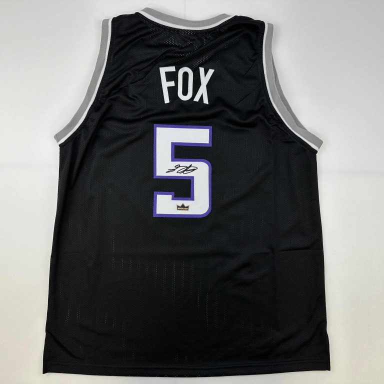 Facsimile Autographed De'Aaron Fox Sacramento Black Auto Jersey Men's XL