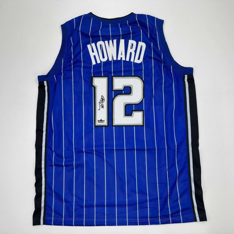 Facsimile Autographed Dwight Howard Orlando Blue Pinstripe Jersey Men XL