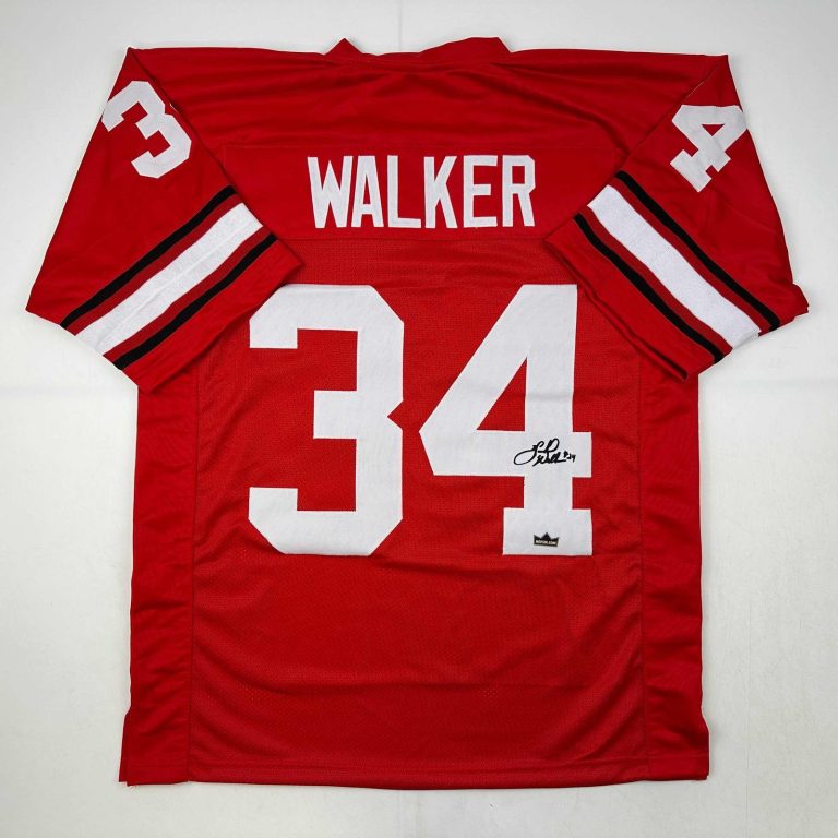 Facsimile Autographed Herschel Walker Georgia Red Jersey Size Men's XL