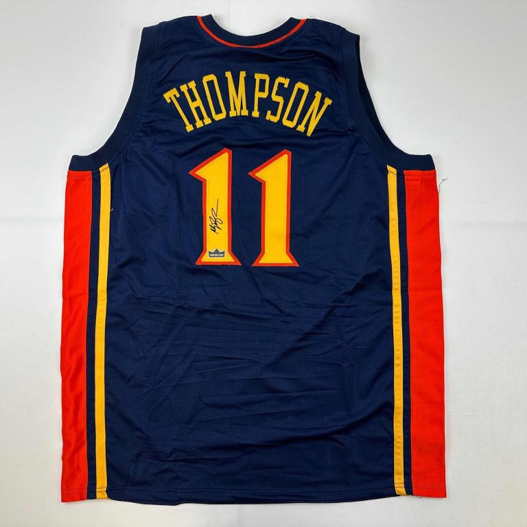 Facsimile Autographed Klay Thompson Golden State Retro Jersey Men's XL