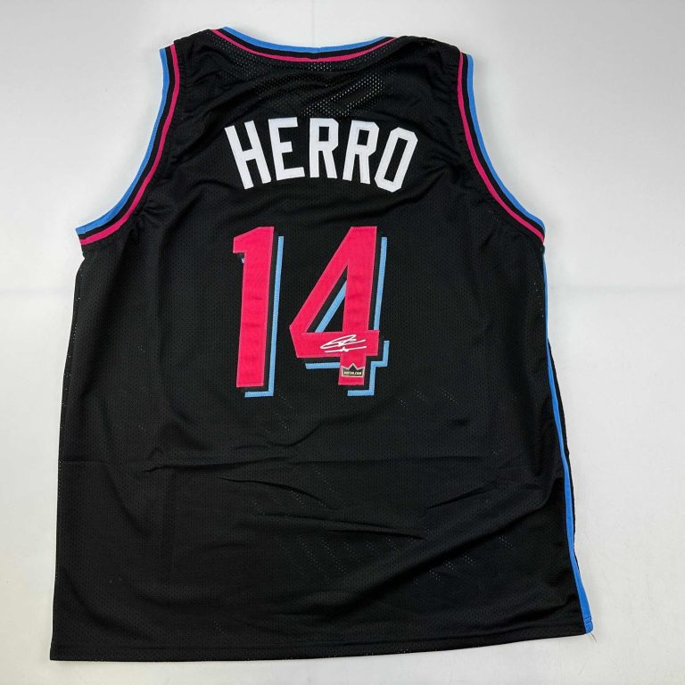 Facsimile Autographed Tyler Herro Miami Black Vice City Auto Jersey XL
