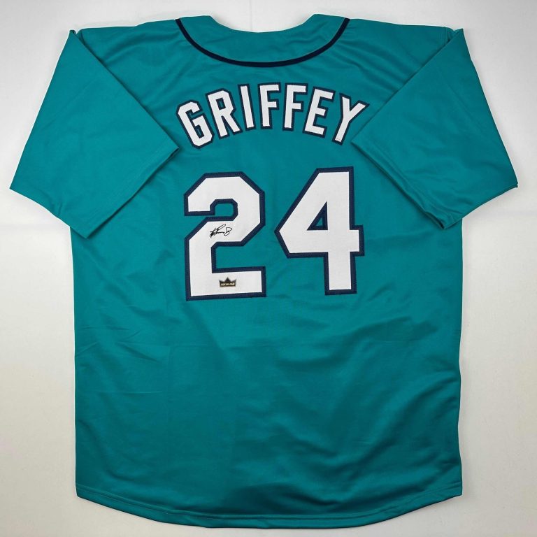 Facsimile Autographed Ken Griffey Jr. Seattle Teal Auto Jersey Men's XL