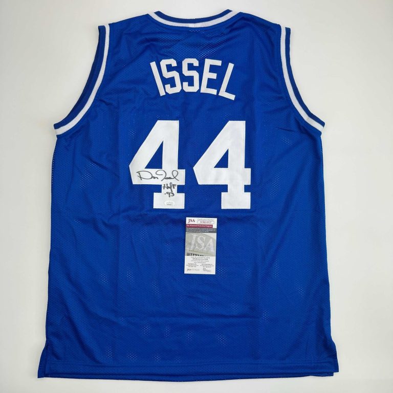 Autographed/Signed Dan Issel Kentucky Blue College Jersey JSA COA