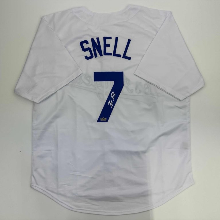 Facsimile Autographed Blake Snell Los Angeles LA White Jersey Men's XL