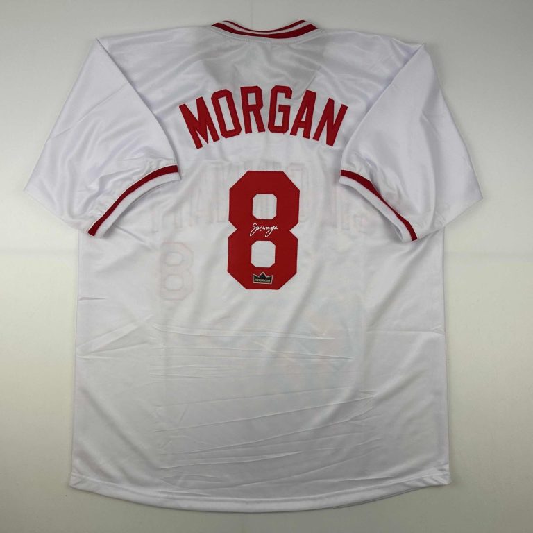 Facsimile Autographed Joe Morgan Cincinnati White Auto Jersey Men's XL