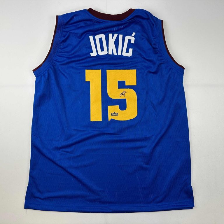Facsimile Autographed Nikola Jokic Denver Royal Blue Jersey Size Mens XL