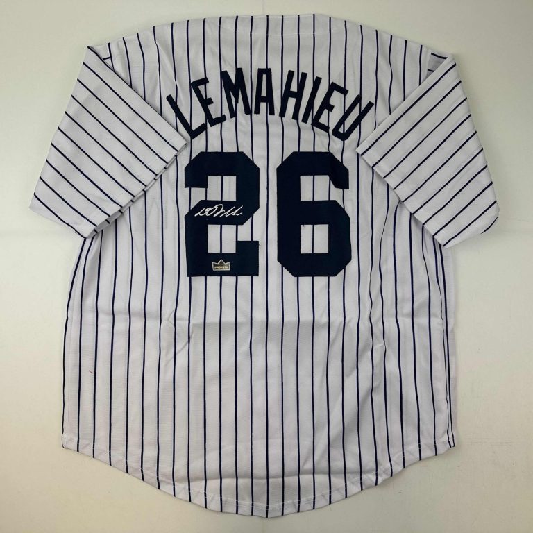 Facsimile Autographed D.J. DJ LeMahieu New York Pinstripe Jersey Size XL