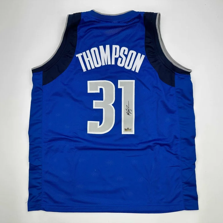 Facsimile Autographed Klay Thompson Dallas Blue Jersey Size Men's XL