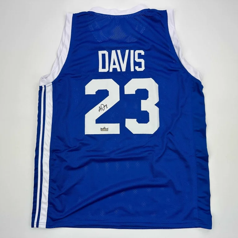 Facsimile Autographed Anthony Davis Kentucky Blue Jersey Size Men's XL