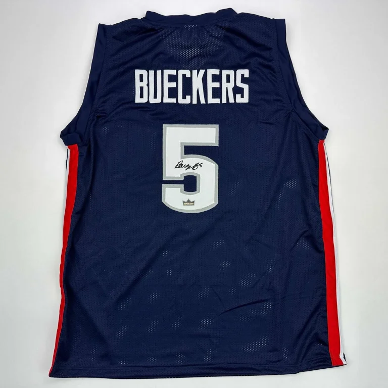 Facsimile Autographed Paige Bueckers UConn Blue Jersey Size Men's XL