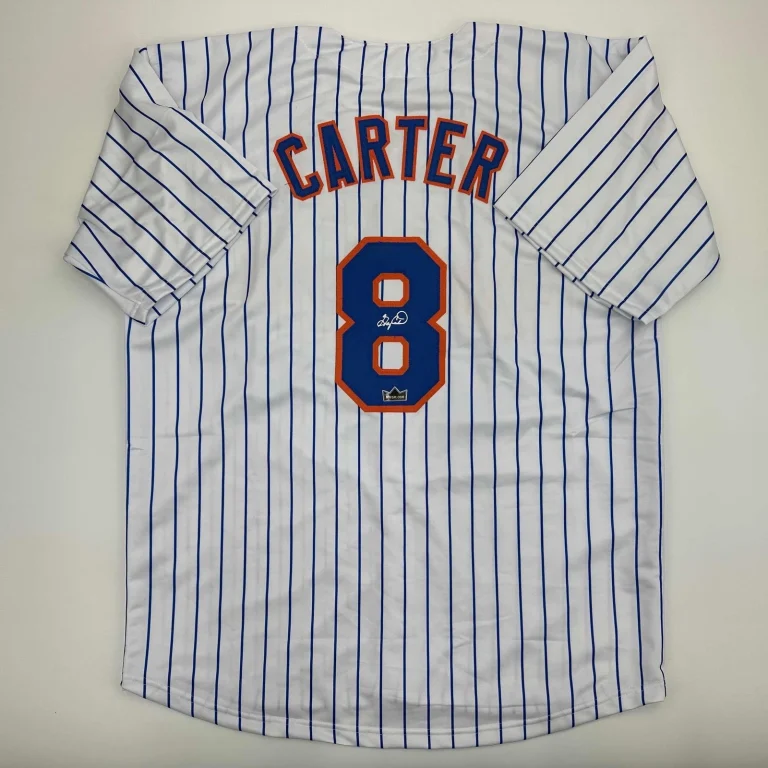 Facsimile Autographed Gary Carter New York Pinstripe Jersey Size Mens XL