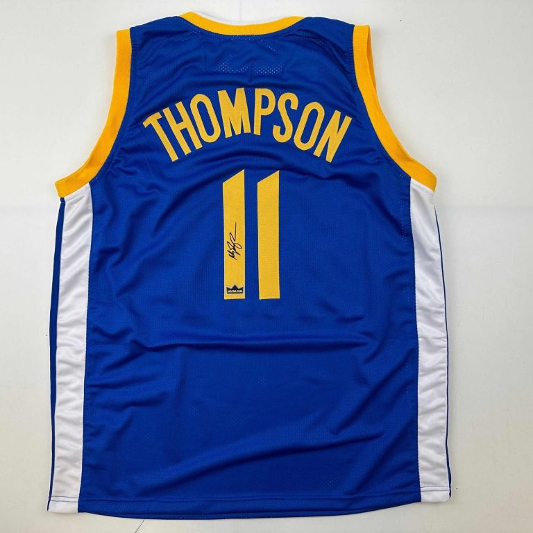 Facsimile Autographed Klay Thompson Golden State Blue Auto Jersey XL