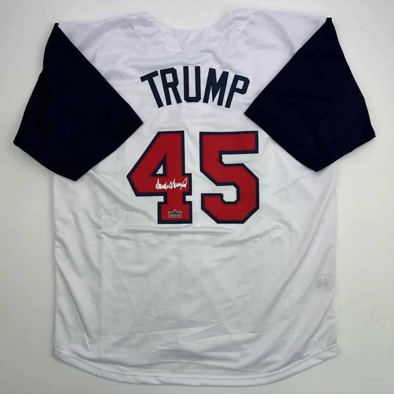 Facsimile Autographed Donald Trump #45 United States USA White Jersey XL