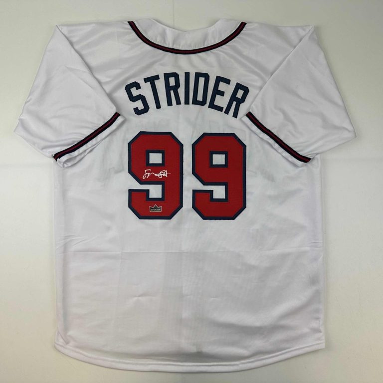 Facsimile Autographed Spencer Strider Atlanta White Jersey Size Men's XL