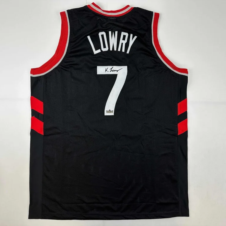 Facsimile Autographed Kyle Lowry Toronto Black Reprint Jersey Size Men's XL