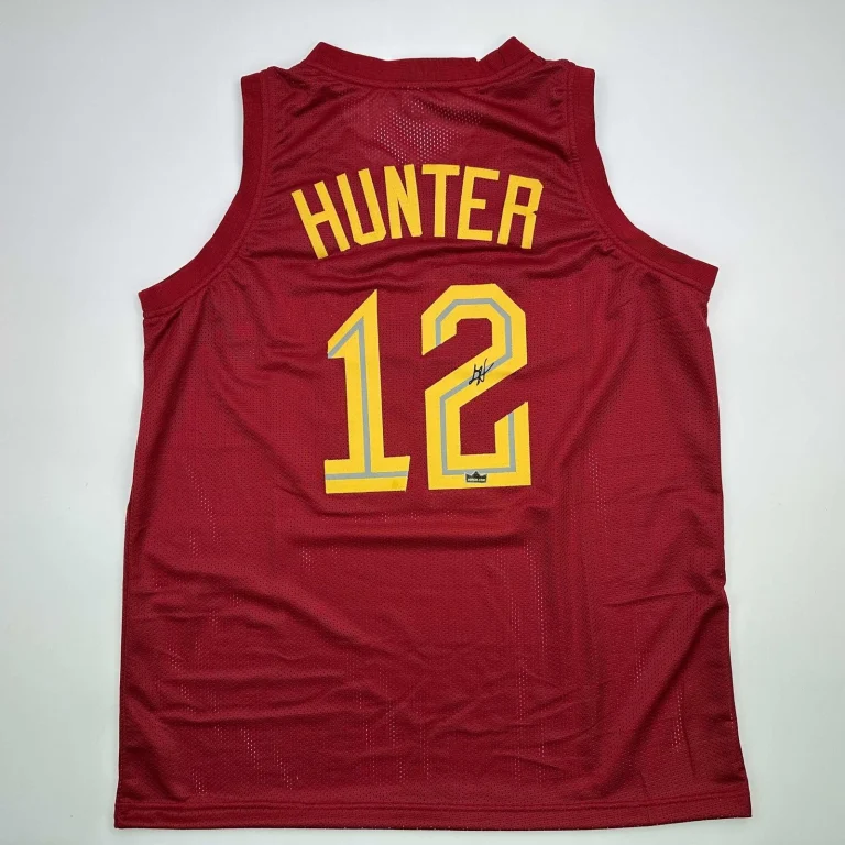 Facsimile Autographed De‚ÄôAndre Hunter Cleveland Red Jersey Size Men's XL