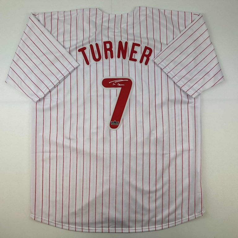 Facsimile Autographed Trea Turner Philadelphia Pinstripe Auto Jersey XL
