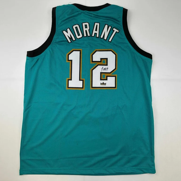 Facsimile Autographed Ja Morant Memphis Teal Retro Jersey Size Men's XL