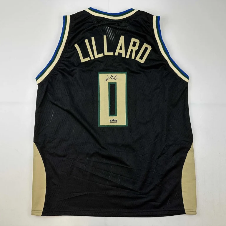 Facsimile Autographed Damian Lillard Milwaukee Black Jersey Size Mens XL