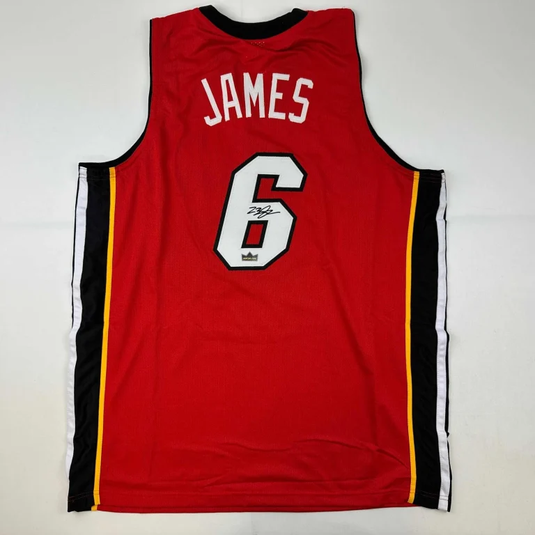 Facsimile Autographed LeBron James Miami Red Reprint Jersey Size Men's XL